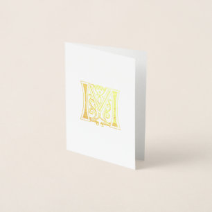 Mediaeval Botanical Decorative Capital M Foil Card