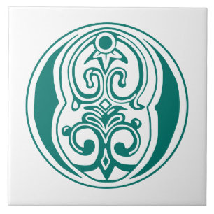 Mediaeval Botanical Decorative Capital O Tile