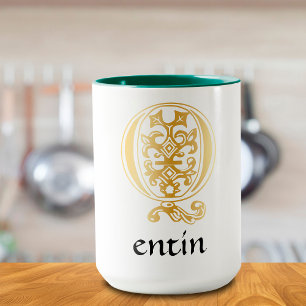 Mediaeval Botanical Decorative Capital Q Mug