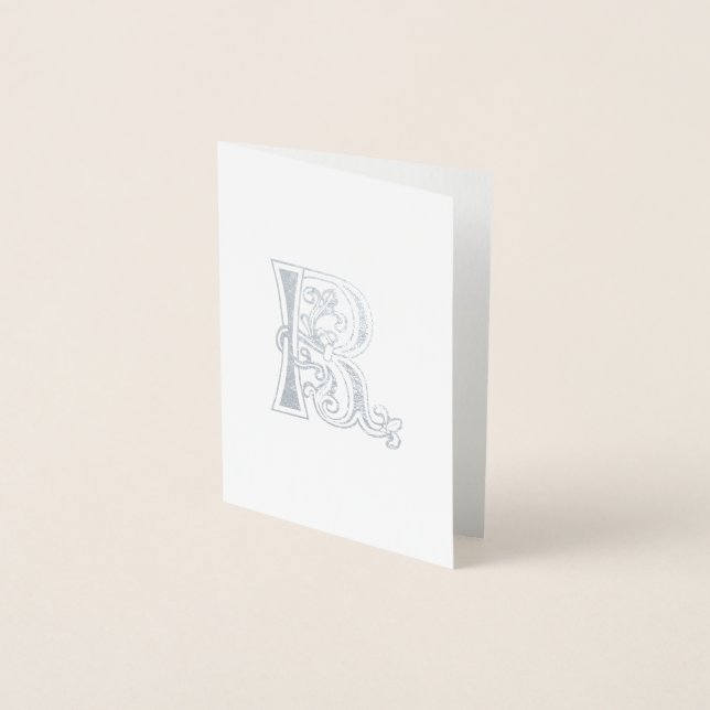 Mediaeval Botanical Decorative Capital R Foil Card (Front)