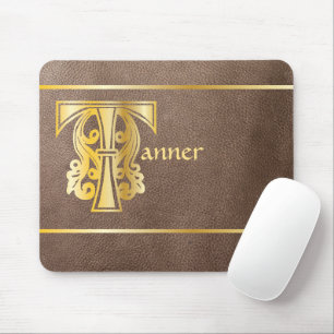 Mediaeval Botanical Decorative Capital T Mouse Mat