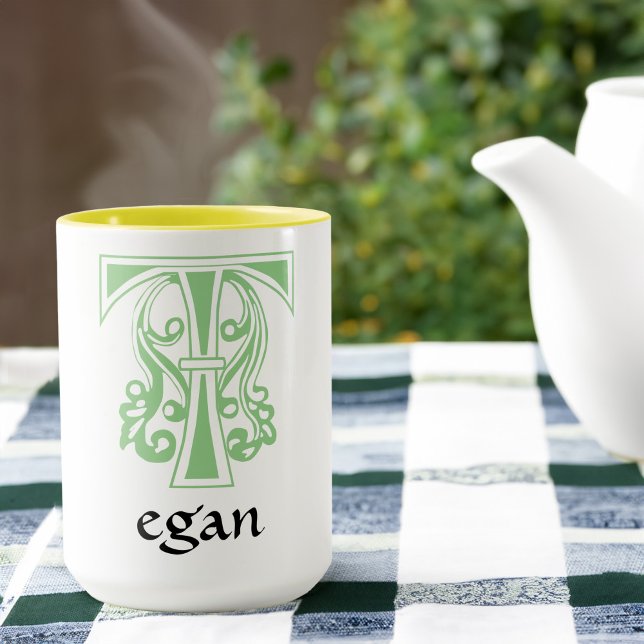 Mediaeval Botanical Decorative Capital T Mug (Creator Uploaded)