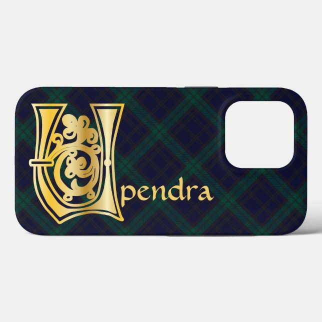 Mediaeval Botanical Decorative Capital U Case-Mate iPhone Case (Back (Horizontal))