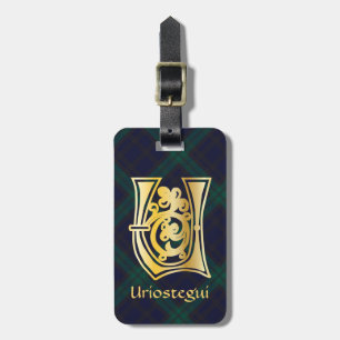 Mediaeval Botanical Decorative Capital U Luggage Tag