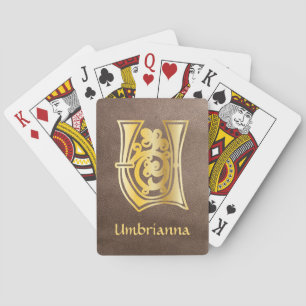 Mediaeval Botanical Decorative Capital U Playing Cards