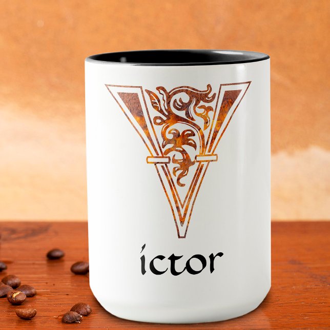 Mediaeval Botanical Decorative Capital V Mug (Creator Uploaded)
