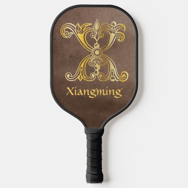 Mediaeval Botanical Decorative Capital X Pickleball Paddle (Front)