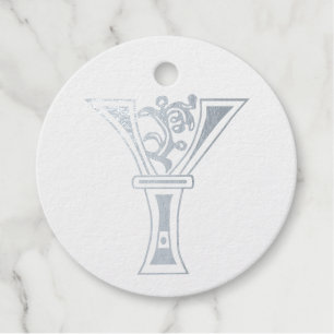 Mediaeval Botanical Decorative Capital Y Favour Tags