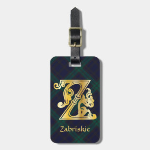 Mediaeval Botanical Decorative Capital Z Luggage Tag