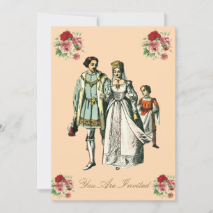 Mediaeval Bride And Groom Wedding Invites
