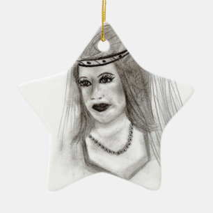 Mediaeval Bride Ceramic Tree Decoration