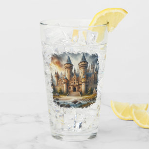 Mediaeval Castle at Sunset with Atmospheric Skies Glass