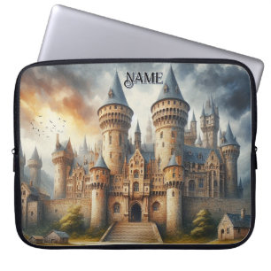 Mediaeval Castle at Sunset with Atmospheric Skies Laptop Sleeve