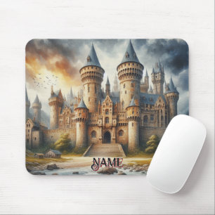 Mediaeval Castle at Sunset with Atmospheric Skies Mouse Mat