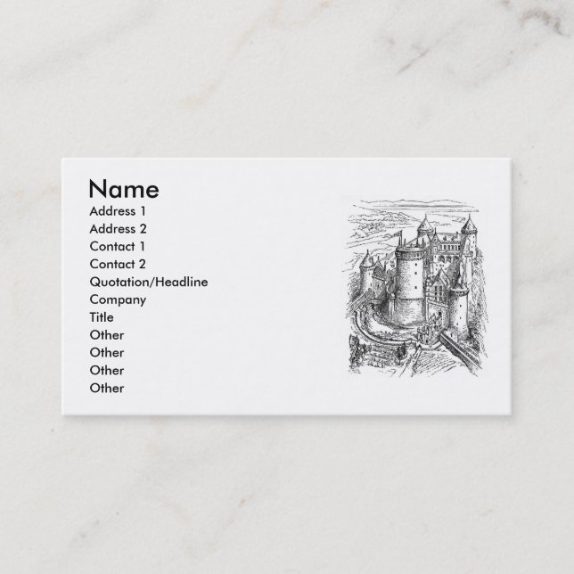 Mediaeval Castle Business Card (Front)