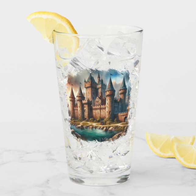 Mediaeval Castle by a Tranquil River at Sunset Glass (Front Ice)