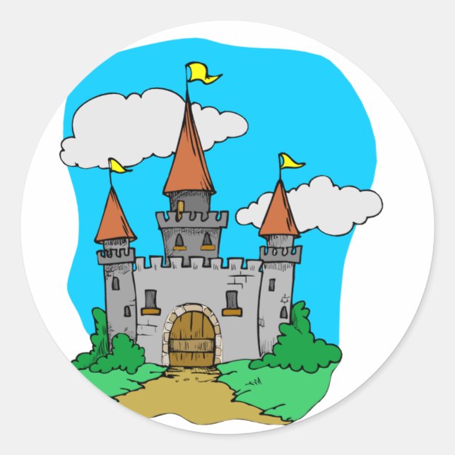 Mediaeval Castle Classic Round Sticker (Front)