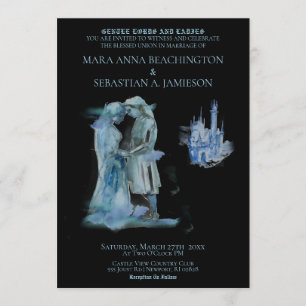 *~* Mediaeval Castle Couple Castle in Love Wedding Invitation