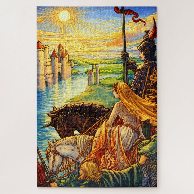 Mediaeval Castle, Knights & Princess Jigsaw Puzzle (Vertical)