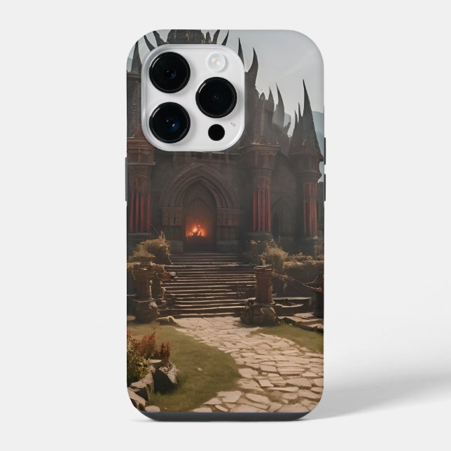 Mediaeval Castle Mountain Landscape iPhone Case (Back)