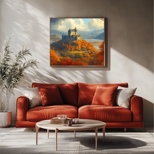 Mediaeval Castle on a Hill Canvas Print (Castle Artwork)