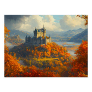 Mediaeval Castle on a Hill Poster