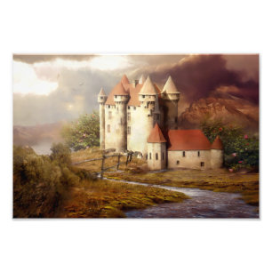 Mediaeval Castle River Run Photo Print