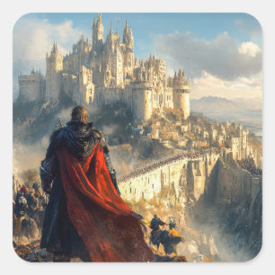 Mediaeval Castle Square Sticker