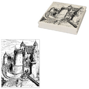 Mediaeval Castle Vintage Illustrations  Rubber Stamp