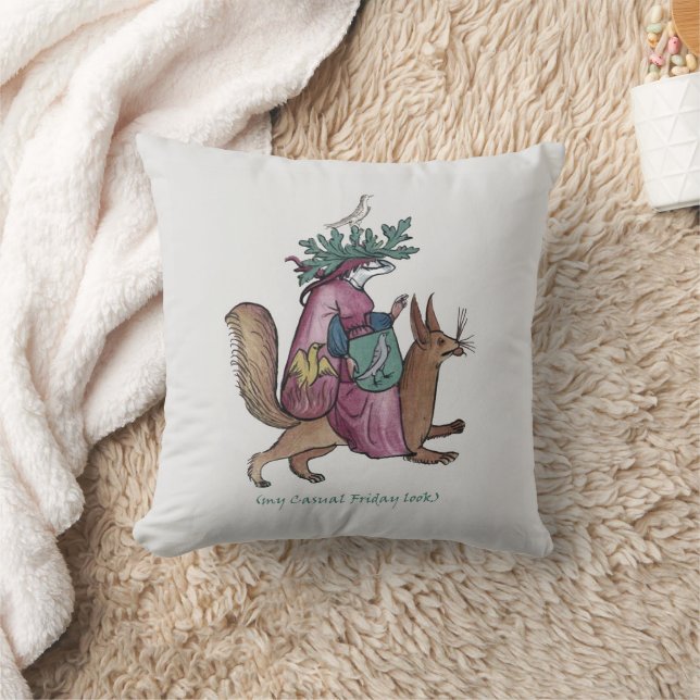 Mediaeval Casual Friday Throw Pillow (Blanket)