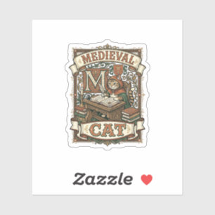 Mediaeval Cat Cat Mediaeval Manuscript Vintage