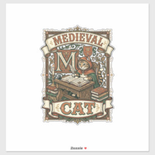 Mediaeval Cat Cat Mediaeval Manuscript Vintage