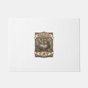 Mediaeval Cat Cat Mediaeval Manuscript Vintage Doormat
