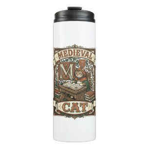 Mediaeval Cat Cat Mediaeval Manuscript Vintage Thermal Tumbler