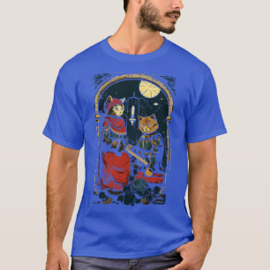 Mediaeval Cat Couple Maid and Knight T-Shirt