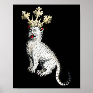 Mediaeval Cat King Antique Middle Ages Germany Poster