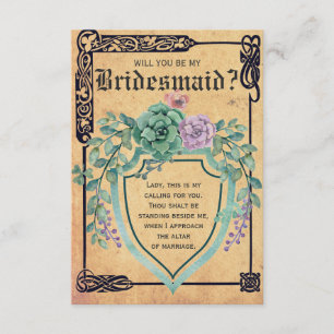 Mediaeval Celtic Flower Will you be my Bridesmaid? Invitation