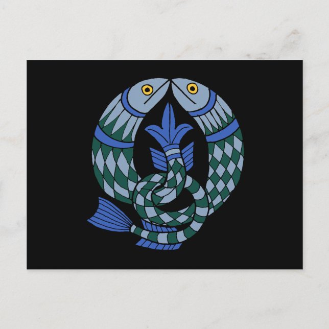 Mediaeval Celtic Knot Fish Postcard (Front)