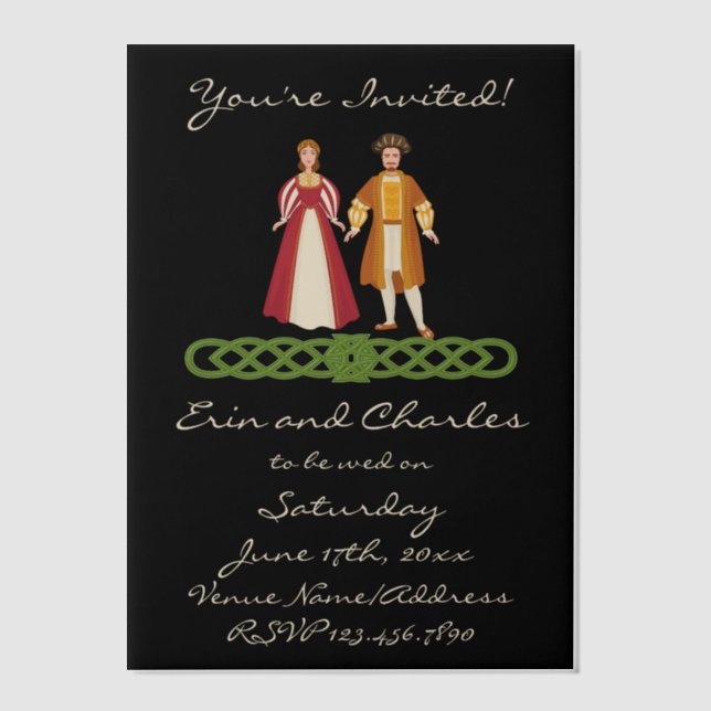 Mediaeval Celtic Wedding Save Date Invitations (Front)