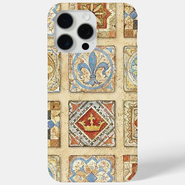 Mediaeval Ceramic Tile Crowns Fleur De Lis Case-Mate iPhone Case (Back)