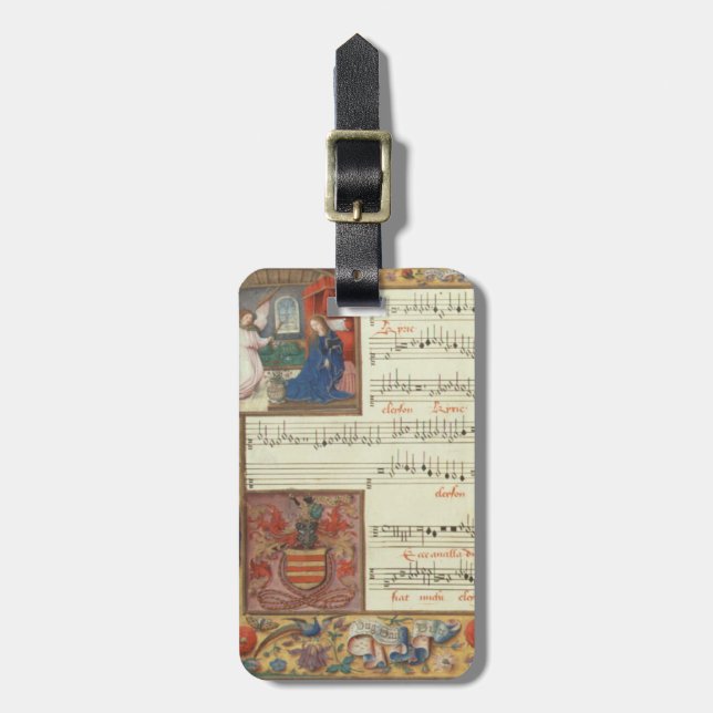 Mediaeval Chant Manuscript Luggage Tag (Front Vertical)