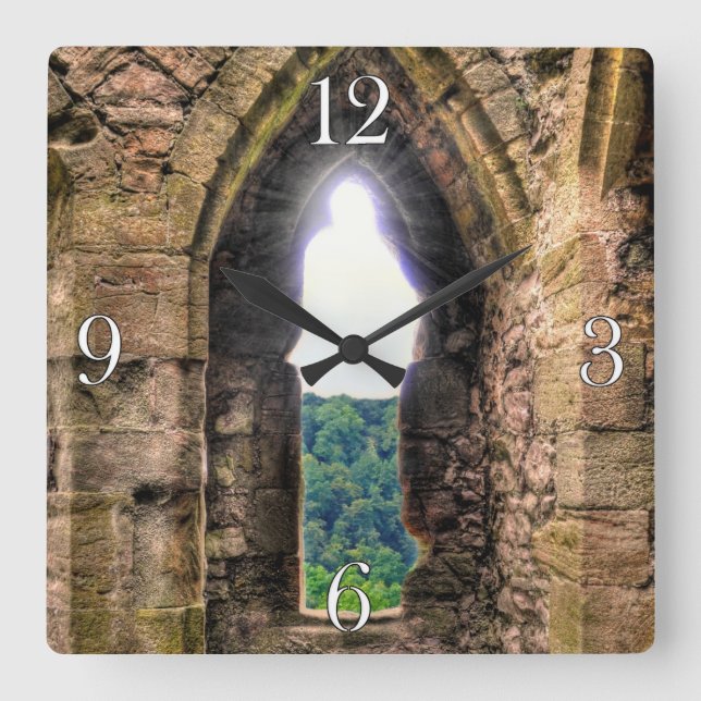 Mediaeval Chepstow Castle Monmouthshire, Wales, UK Square Wall Clock (Front)