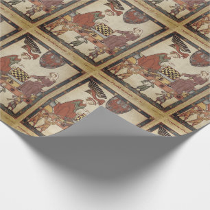 Mediaeval Chess Playing Music Wrapping Paper