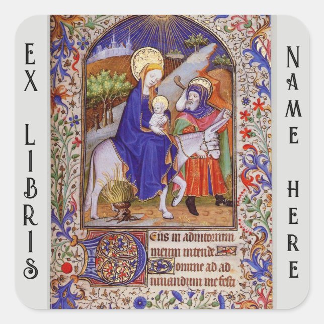 Mediaeval Christian bookplate Square Sticker (Front)