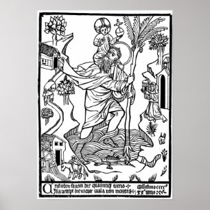 Mediaeval Christian Engraving Poster