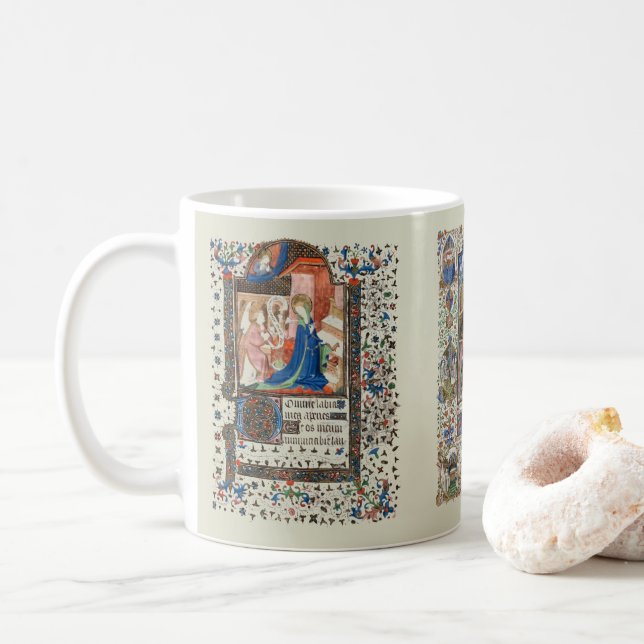 Mediaeval Christmas Nativity by The Bedford Master Coffee Mug (With Donut)