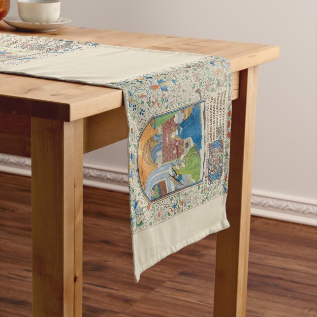Mediaeval Christmas Nativity by Willem Vrelant Short Table Runner (In Situ)