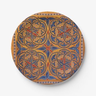 Mediaeval circles paper plate
