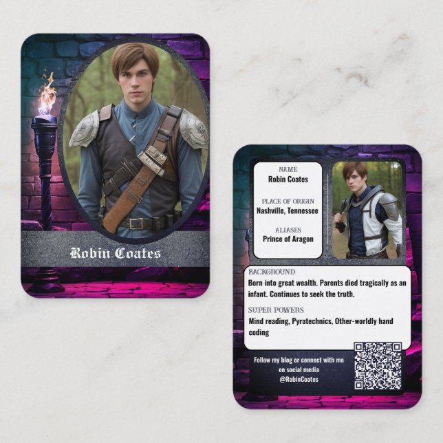 Mediaeval Coscard Cosplay Trading Cards | QR Code (Front/Back)