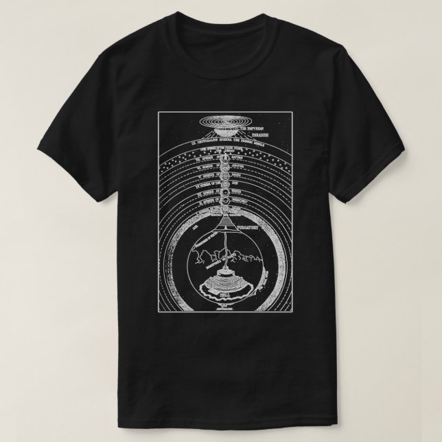Mediaeval Cosmology Vintage Heaven Hell Alchemy T-Shirt (Design Front)